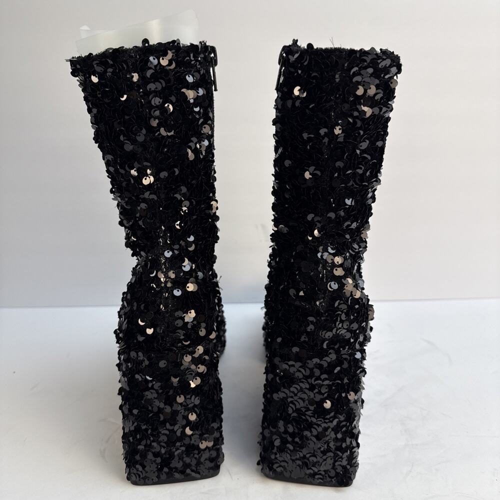 Abound‎ Women's Size 7M Black Sequin Side Zip Platform Ankle Boots NWOB - Picture 4 of 11